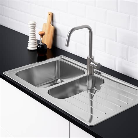 ikea stainless steel sink cabinet|ikea stainless sink with drainboard.